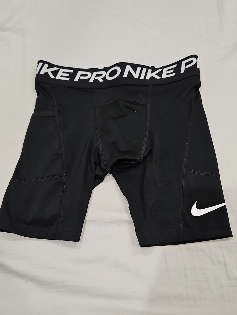 Nike Pro Black Shorts with White Swoosh